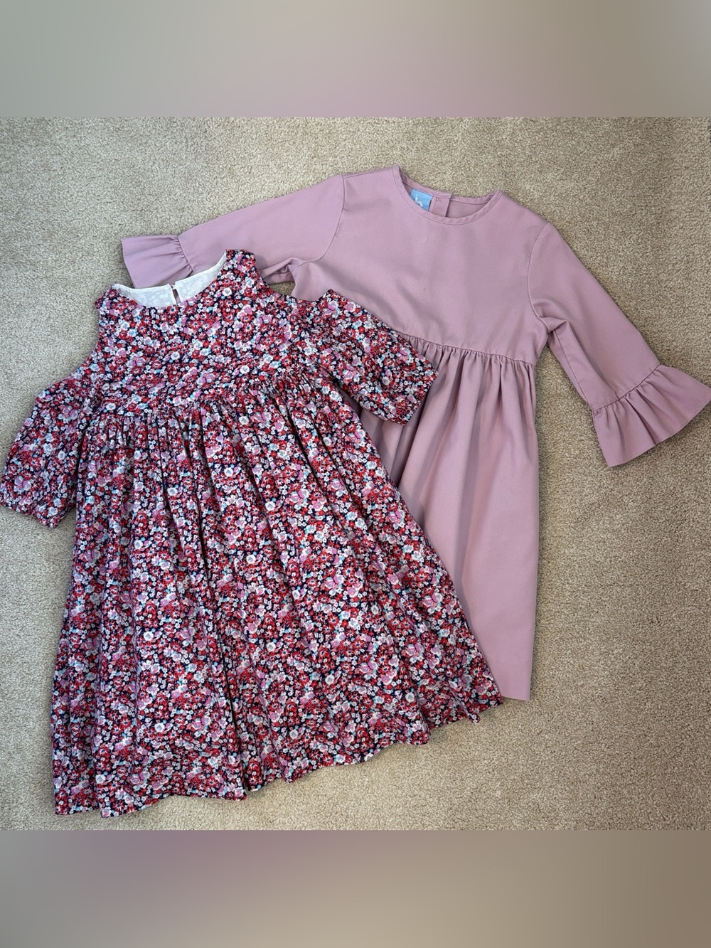 Bundle of girls dresses, floral Hannah Kate size 12 & mauve Bella Bliss size 10